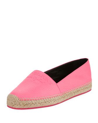 Iconic Style: Burberry Hodgeson Logo Leather Espadrille Flat